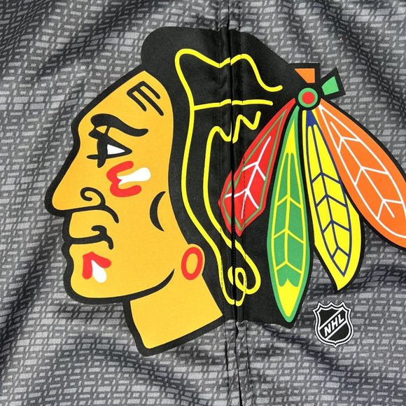 Chicago Blackhawks Full Zip Hoodie NHL Reebok Center Ice Logo Speed Wick Size XL - Picture 4 of 11